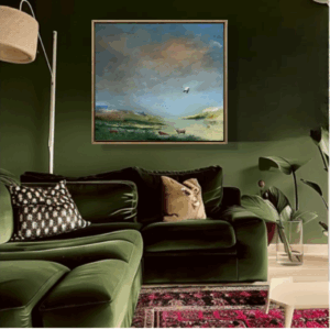 "Välen" 100*80 cm "deep edge" semi-abstrakt tavla akryl på duk