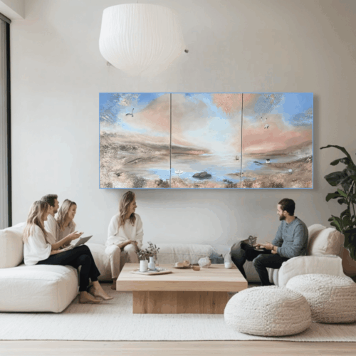 Lykesil semiabstrakt i triptyc 150/70