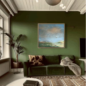 "Välen" 100*80 cm "deep edge" semi-abstrakt tavla akryl på duk