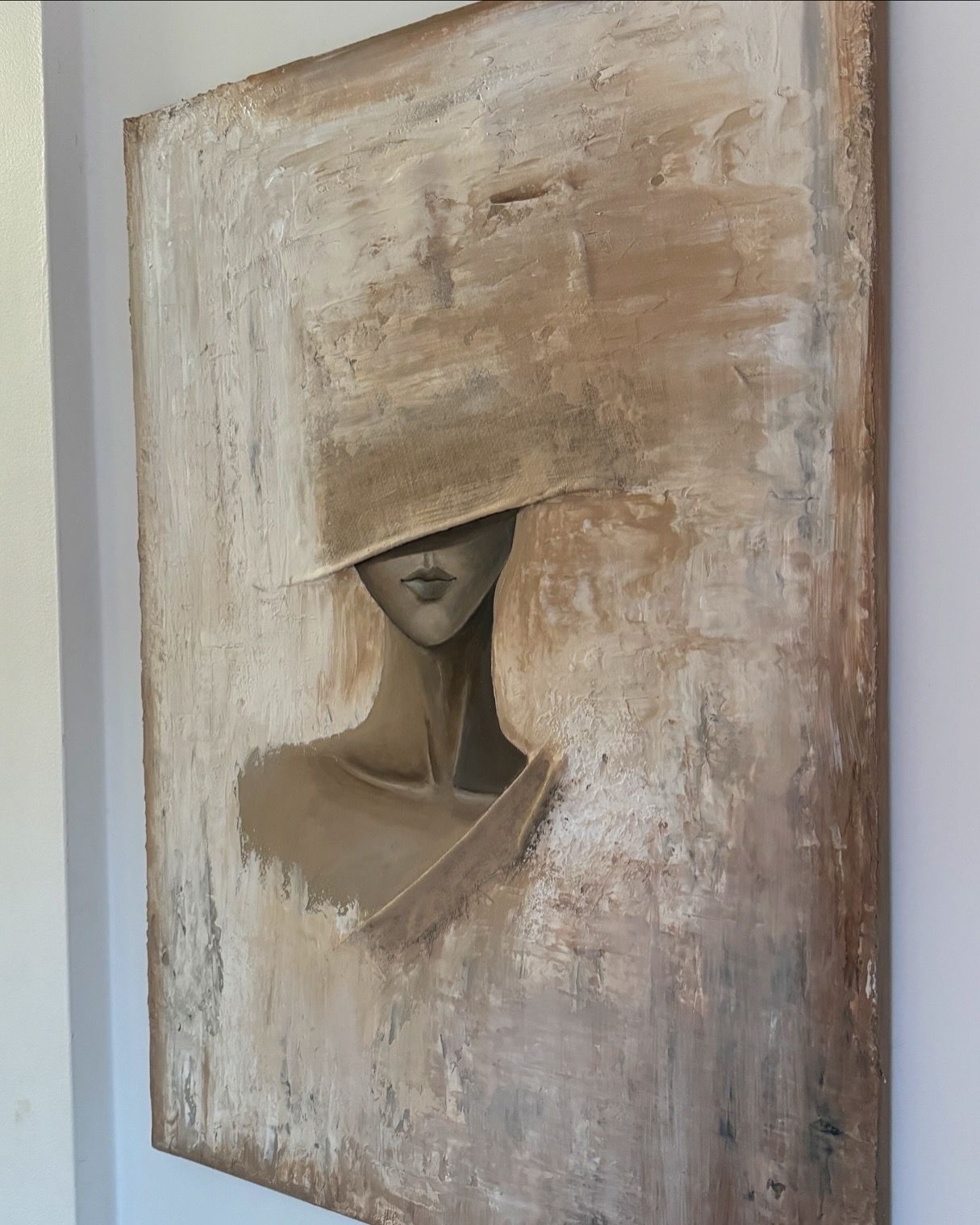 "Femme Incognito" 50*70 cm semiabstrakt tavla akryl på duk