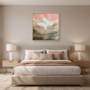 Semiabstrakt tavla "På vägen till paradiset" 100*100 cm