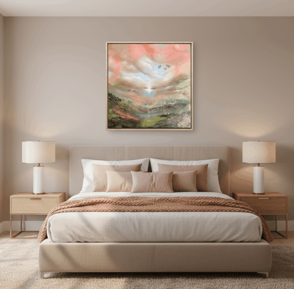 Semiabstrakt tavla "På vägen till paradiset" 100*100 cm