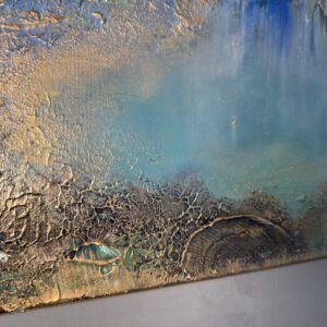 Unik semiabstrakt tavla "Fridfull hamn"  140/70