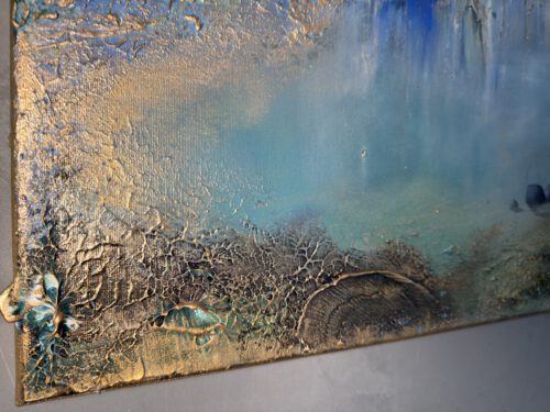 Unik semiabstrakt tavla "Fridfull hamn"  140/70