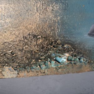 Unik semiabstrakt tavla "Fridfull hamn"  140/70