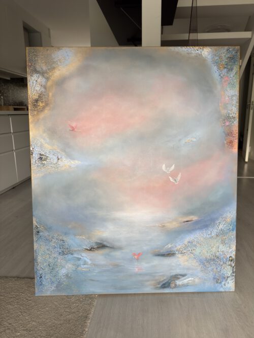 ”In search of unity” 120*100 cm semiabstract acrylic painting on canvas