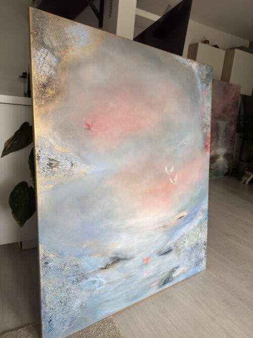 ”In search of unity” 120*100 cm semiabstract acrylic painting on canvas