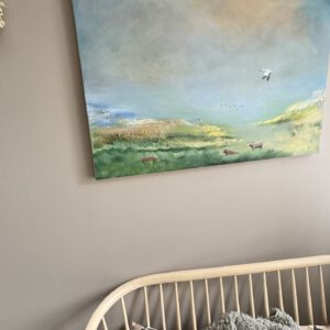 "Välen" 100*80 cm "deep edge" semi-abstrakt tavla akryl på duk