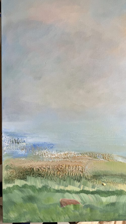 "Välen" 100*80 cm "deep edge" semi-abstrakt tavla akryl på duk