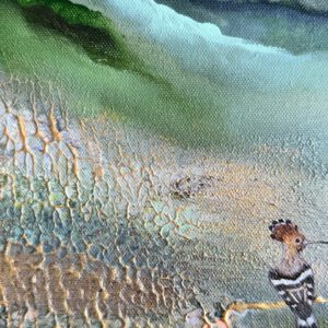 "Foggy forest" 50*60 cm semiabstrakt tavla akryl på duk