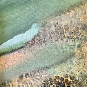 "Foggy forest" 50*60 cm semiabstrakt tavla akryl på duk