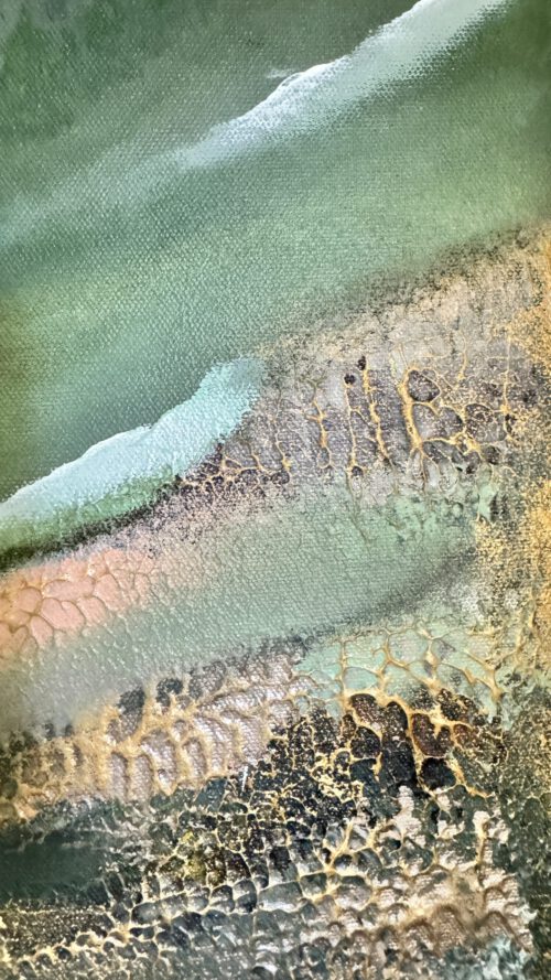 "Foggy forest" 50*60 cm semiabstrakt tavla akryl på duk