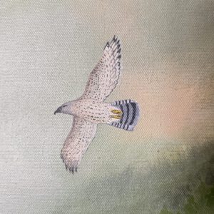 "Foggy forest" 50*60 cm semiabstrakt tavla akryl på duk