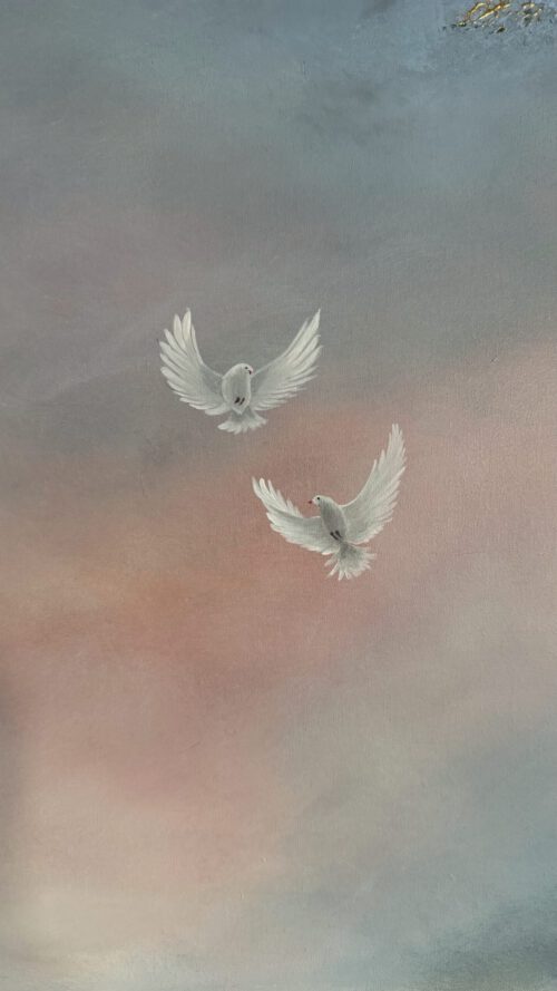 ”In search of unity” 120*100 cm semiabstract acrylic painting on canvas