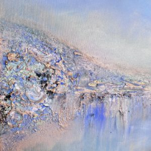 Unik semiabstrakt tavla "Fridfull hamn"  140/70