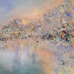 Unik semiabstrakt tavla "Fridfull hamn"  140/70