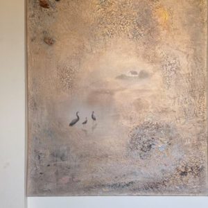 Unik semiabstrakt tavla "Happy storks" 60*80 cm