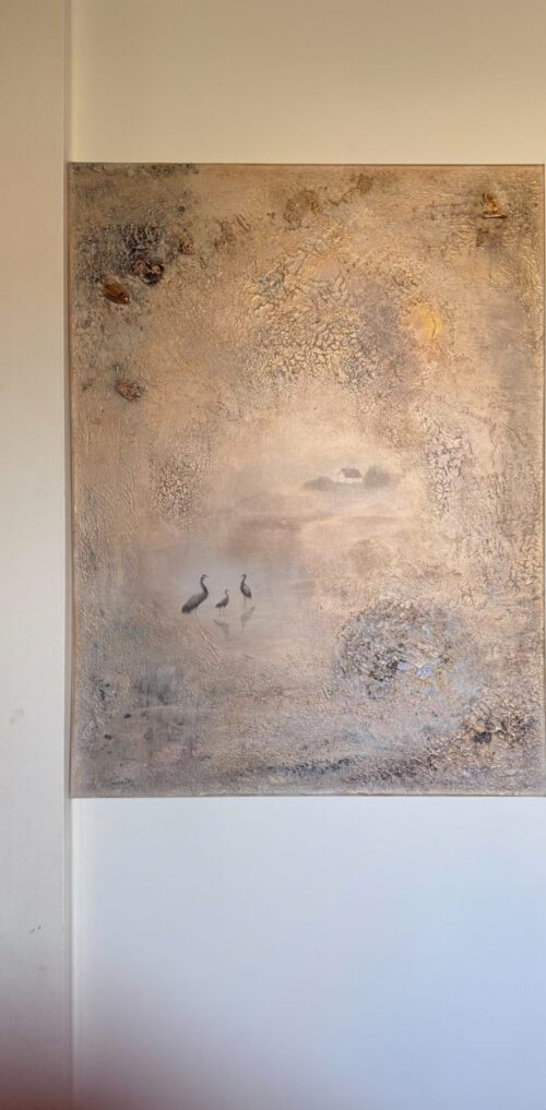 Unik semiabstrakt tavla "Happy storks" 60*80 cm