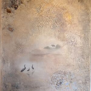 Unik semiabstrakt tavla "Happy storks" 60*80 cm