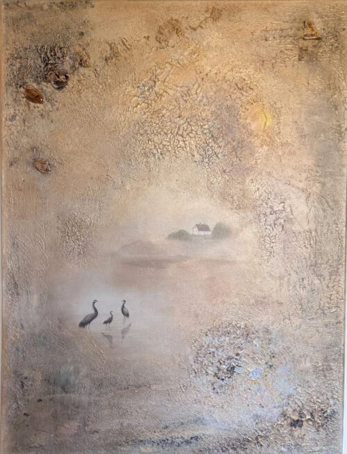 Unik semiabstrakt tavla "Happy storks" 60*80 cm