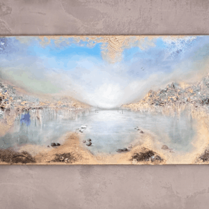 Unik semiabstrakt tavla "Fridfull hamn"  140/70