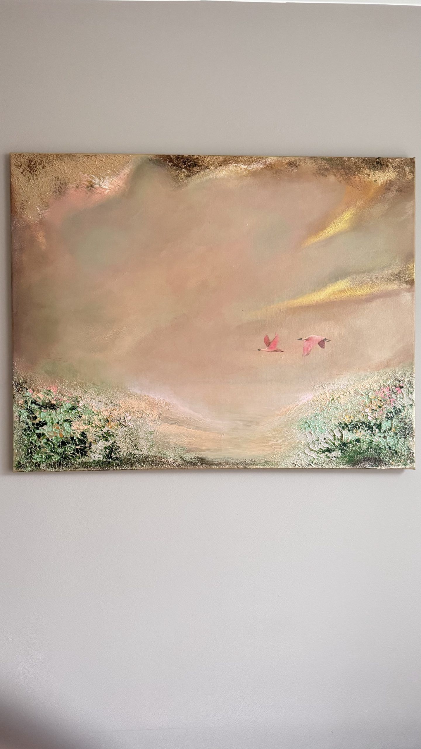 "Tropical delight" 70*90 cm semiabstrakt tavla akryl på duk