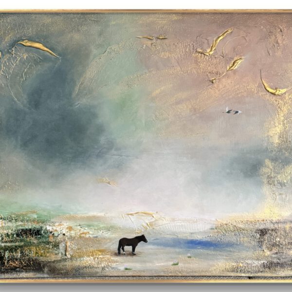 "Strong alone" 60*90 cm semiabstrakt tavla akryl på duk