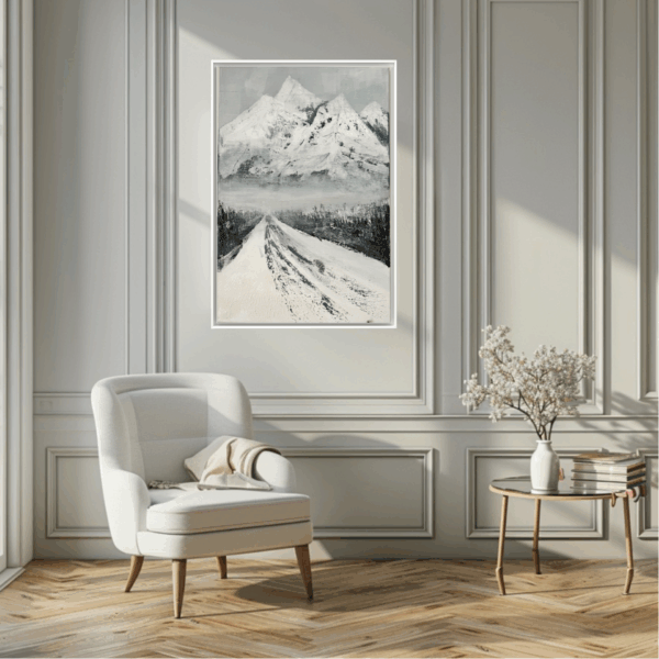 "Mountains" textured painting 60*40 semiabstrakt tavla akryl på duk
