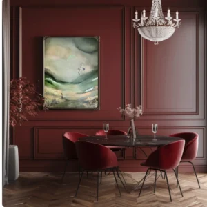 "Foggy forest" 50*60 cm semiabstrakt tavla akryl på duk