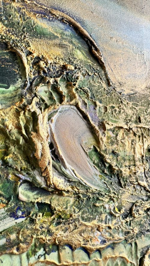 "Secret garden" 80*80*1,5 cm semiabstrakt tavla akryl på duk