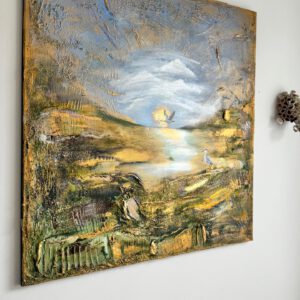 "Secret garden" 80*80*1,5 cm semiabstrakt tavla akryl på duk