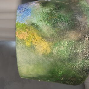 Handmålad semiabstrakt lampskärm 60 cm i diameter 32 cm höjd