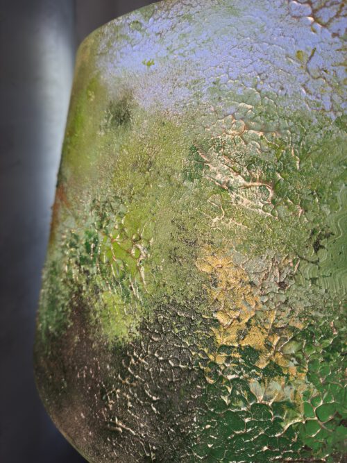 grön lampskärm, handmålad lampskärm