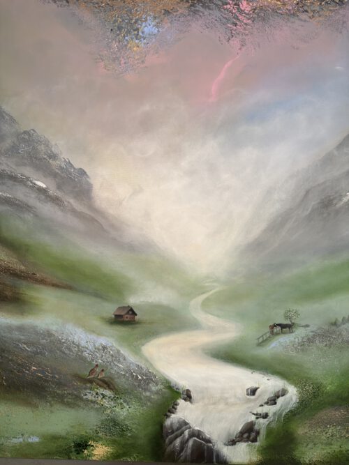 "Silence" 150/100 cm unik semiabstrakt tavla