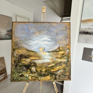 "Secret garden" 80*80*1,5 cm semiabstrakt tavla akryl på duk