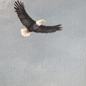 ”Distant Mountains” 50*70 cm unik semiabstrakt tavla akryl på duk inramad