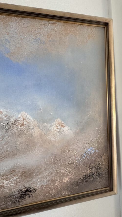 ”Distant Mountains” 50*70 cm unik semiabstrakt tavla akryl på duk inramad