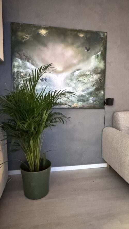 "Mystic Vattenfall" 120/100 cm unik semiabstrakt tavla