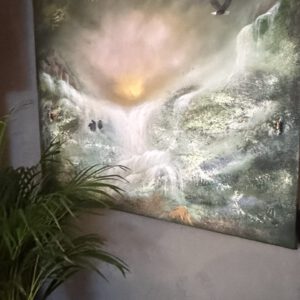 "Mystic Vattenfall" 120/100 cm unik semiabstrakt tavla
