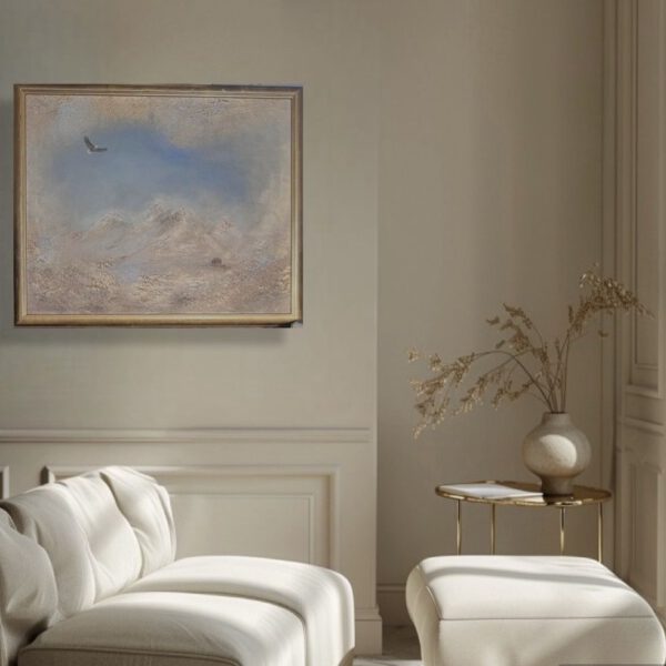 Semiabstrakt tavla för vardagsrum i pastell