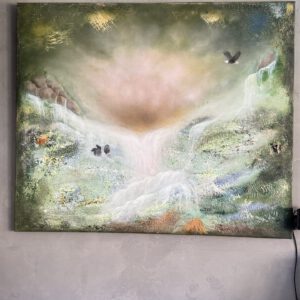 "Mystic Vattenfall" 120/100 cm unik semiabstrakt tavla