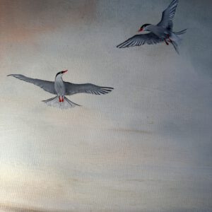 IMG_1091 Semiabstrakt tavla, grön tavla, stor tavla, tavla i triptyk