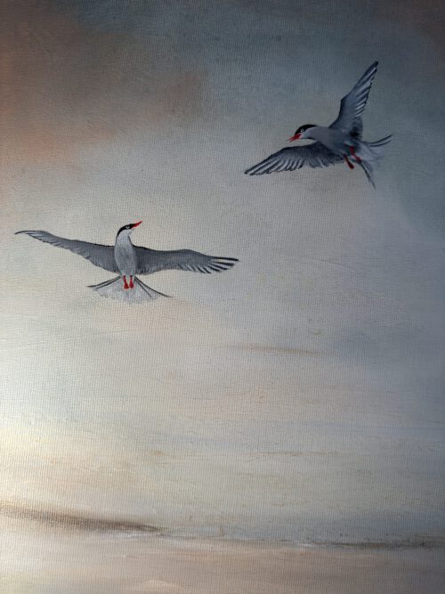 IMG_1091 Semiabstrakt tavla, grön tavla, stor tavla, tavla i triptyk