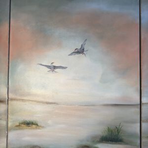 IMG_1093 Semiabstrakt tavla, grön tavla, stor tavla, tavla i triptyk