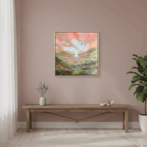 Generated Image September 30, 2025 - 11_56AM Semiabstrakt tavla "På vägen till paradiset" 100*100 cm