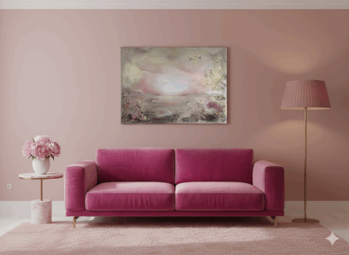 Semiabstrakt tavla "Glow me up" 50*70 cm