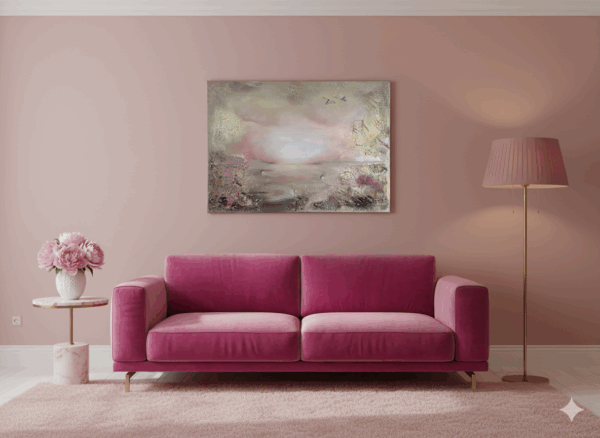 Semiabstrakt tavla "Glow me up" 50*70 cm