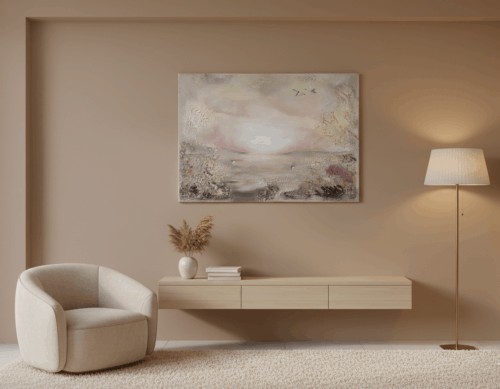 Semiabstrakt tavla "Glow me up" 50*70 cm