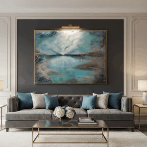 Semiabstrakt tavla "Blå horizonten" 113*85 cm