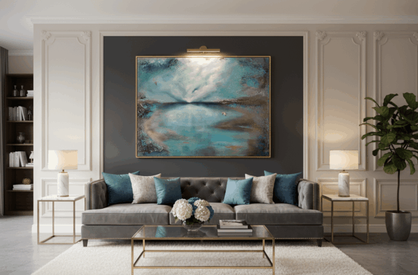 Semiabstrakt tavla "Blå horizonten" 113*85 cm